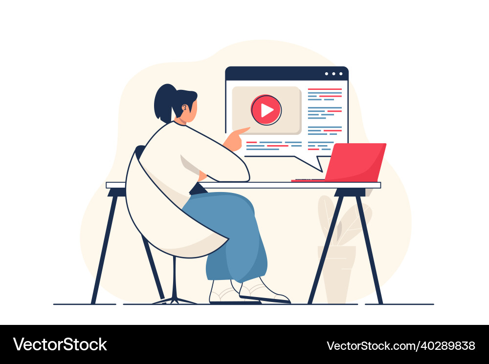 Video marketing concept for web banner Video marketing concept for web banner vector image