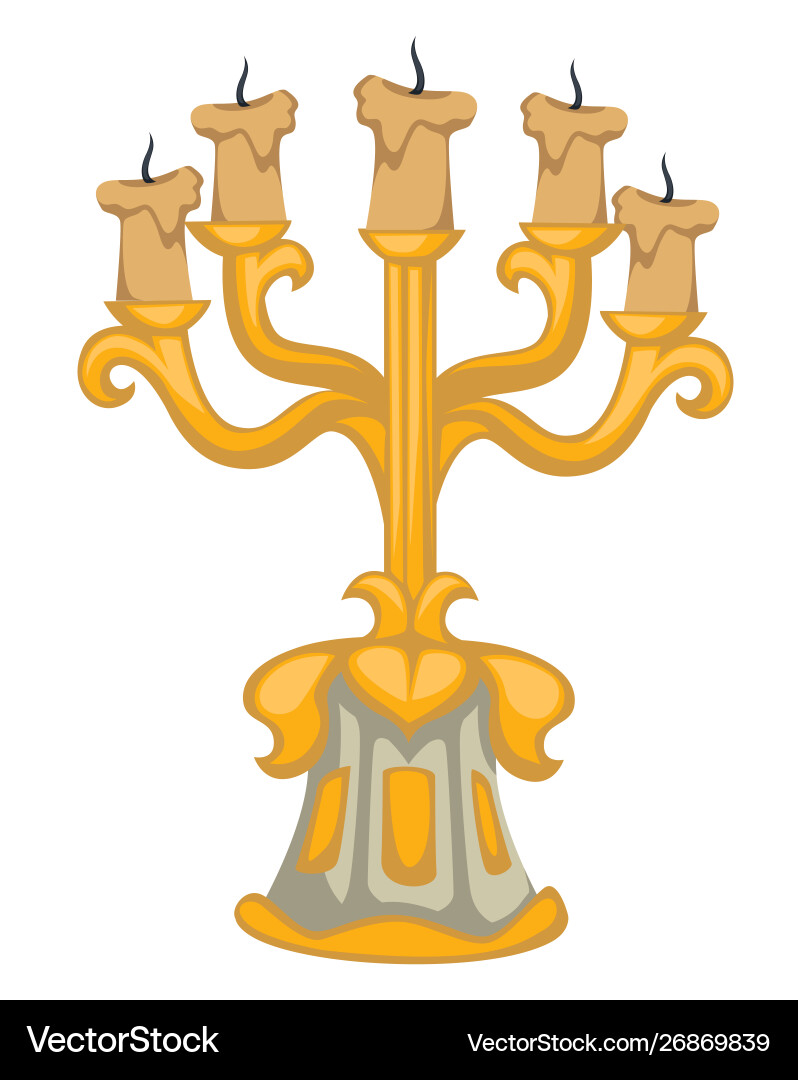 Baroque epoch style candlestick with candles Baroque epoch style candlestick with candles vector image