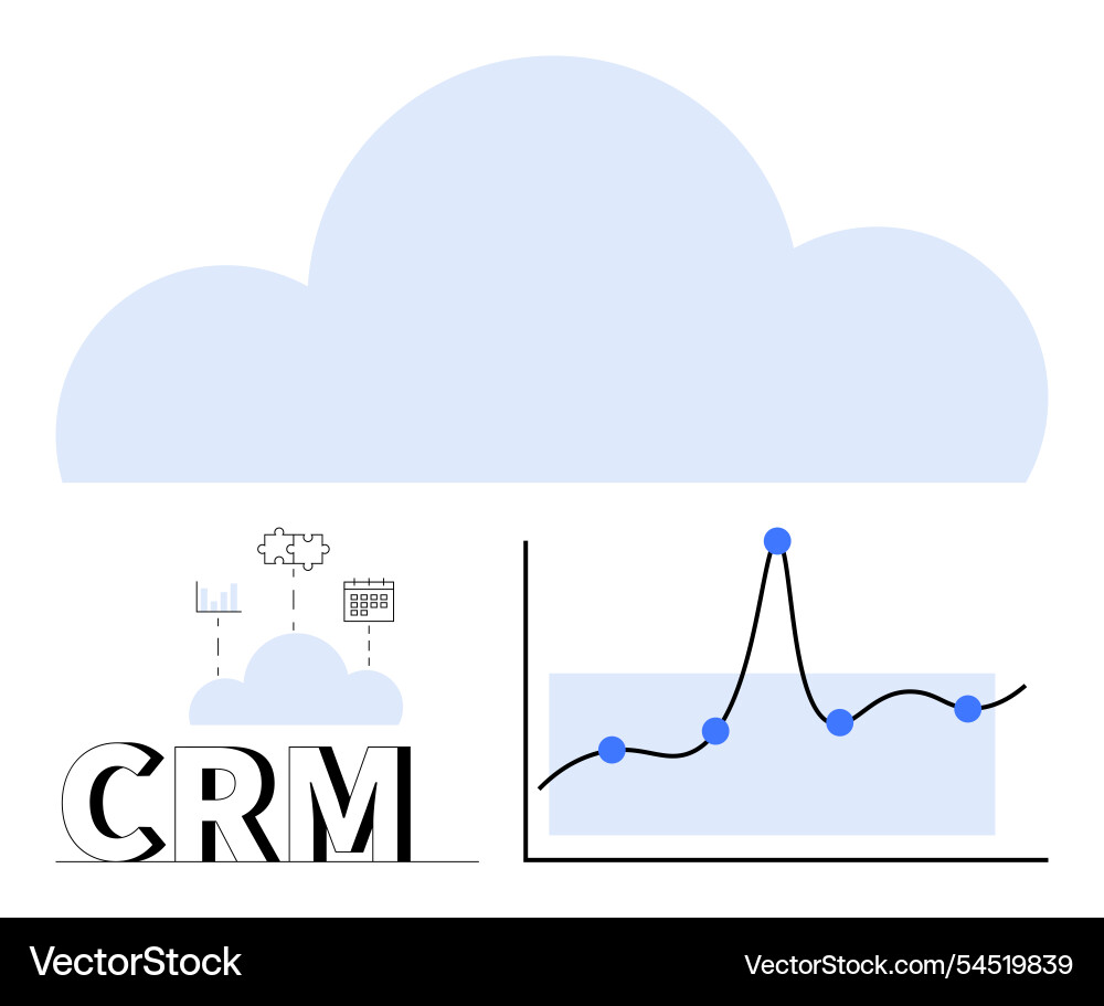 Cloud-based crm system enhancing data management Cloud-based crm system enhancing data management Vector Image