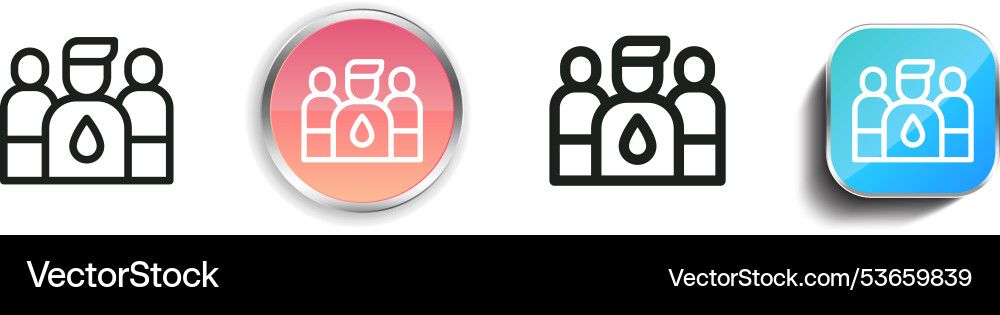 Donors icon thin linear regular and button style vector image