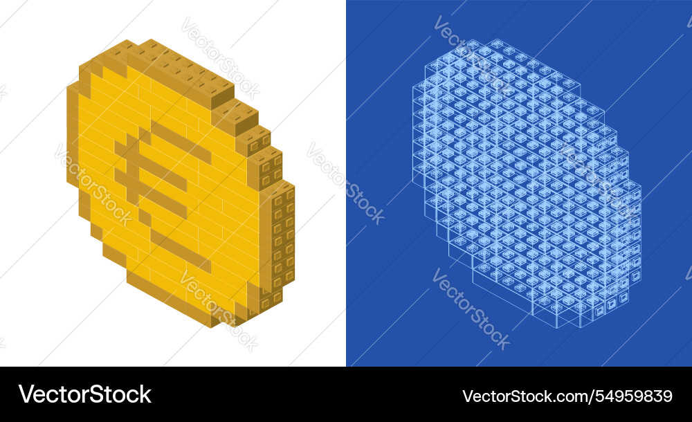 Euro blueprint project idea and implementation Euro blueprint project idea and implementation vector image