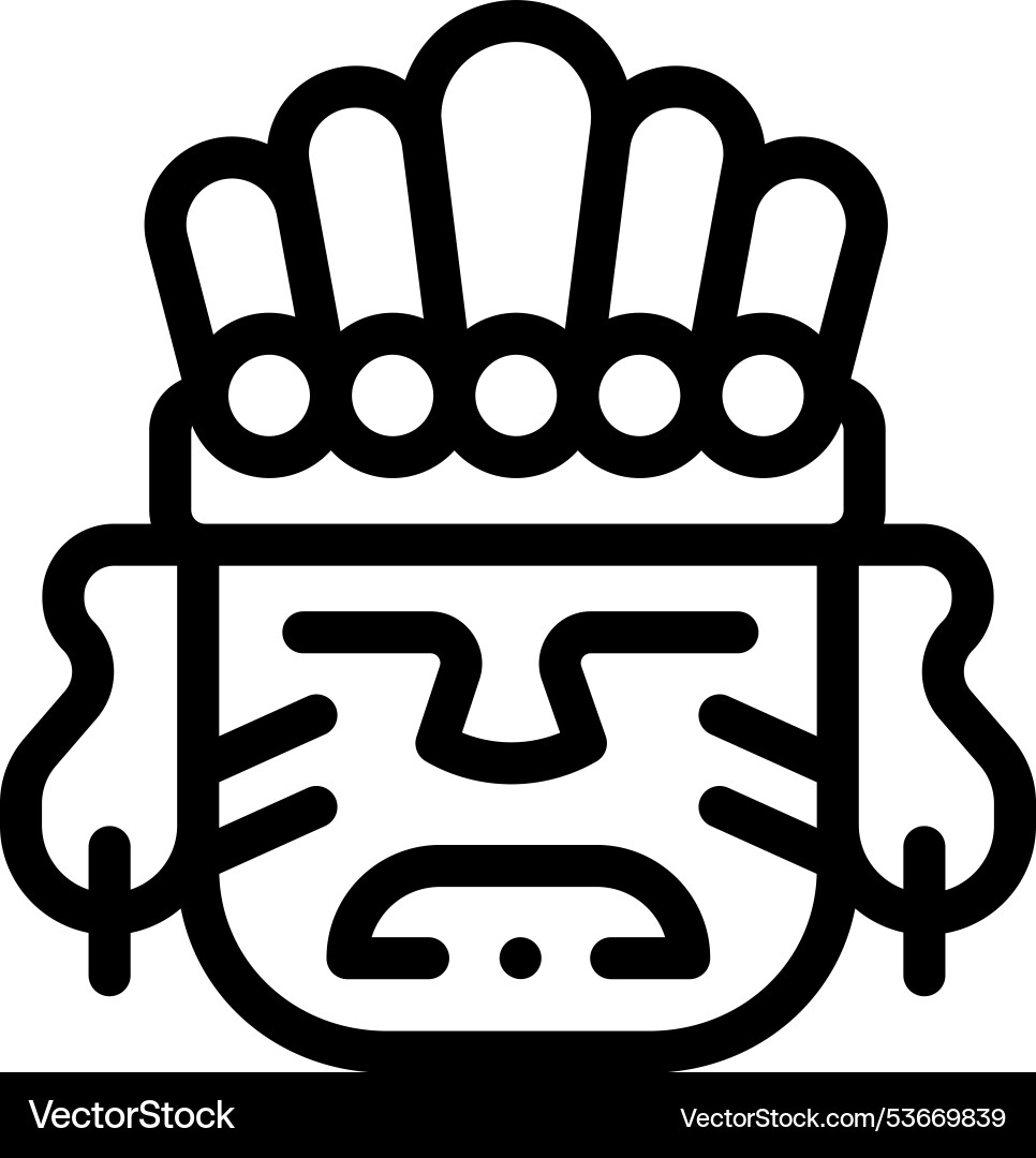 Face icon thin linear style design isolated Face icon thin linear style design isolated vector image