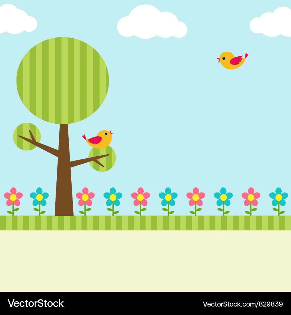 Floral Tree Background vector image