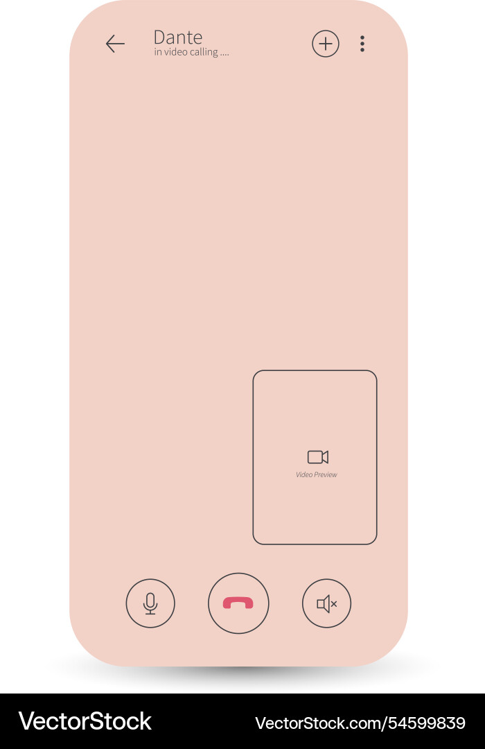 Minimalistic video call interface design Vector Image