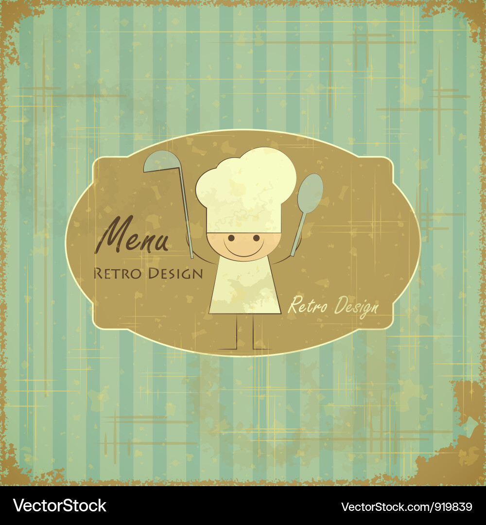 Retro Chef Menu Card Vector Image