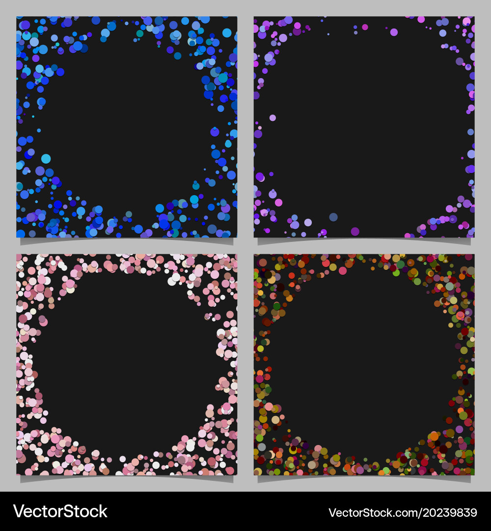 Round border background design set with dots vector image