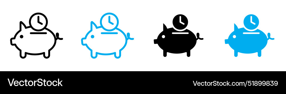 Save time icon set collection for web Vector Image