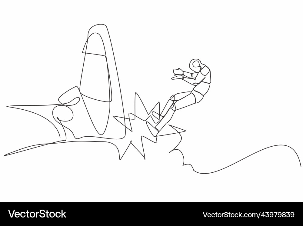 Single continuous line drawing robot kicked out Single continuous line drawing robot kicked out vector image