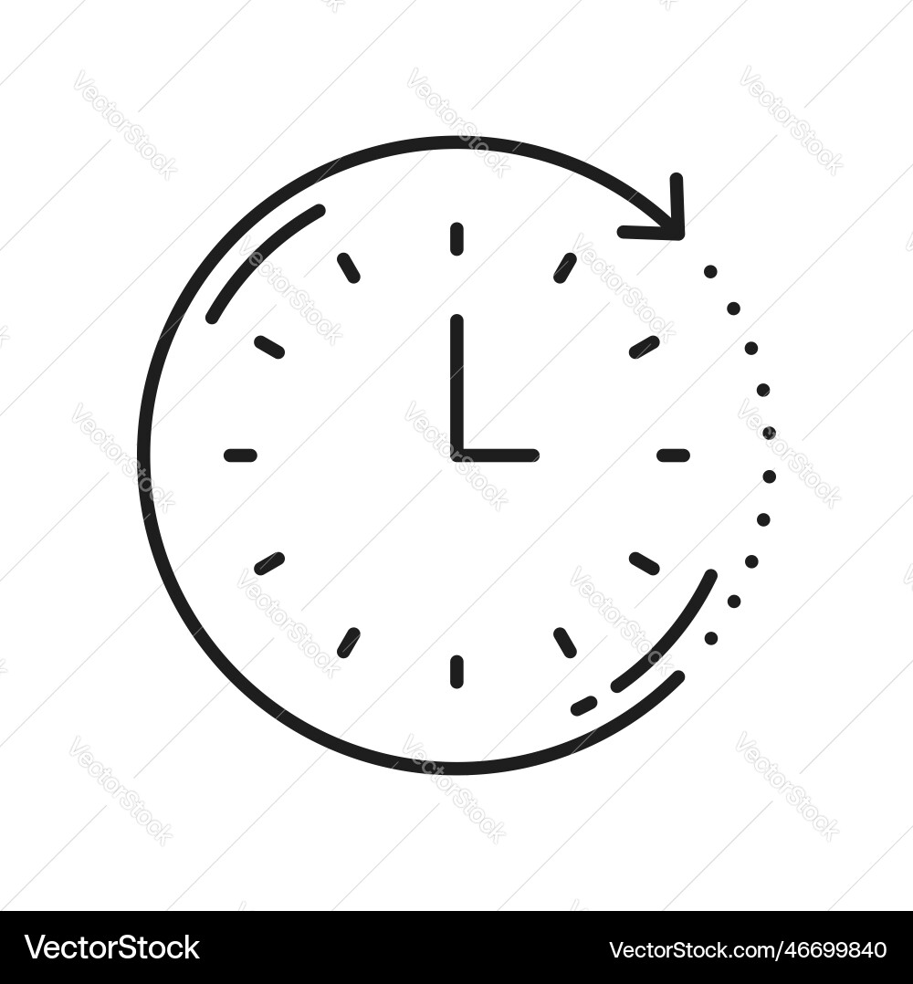 Alarm stopwatch isolated clock timer outline icon vector image
