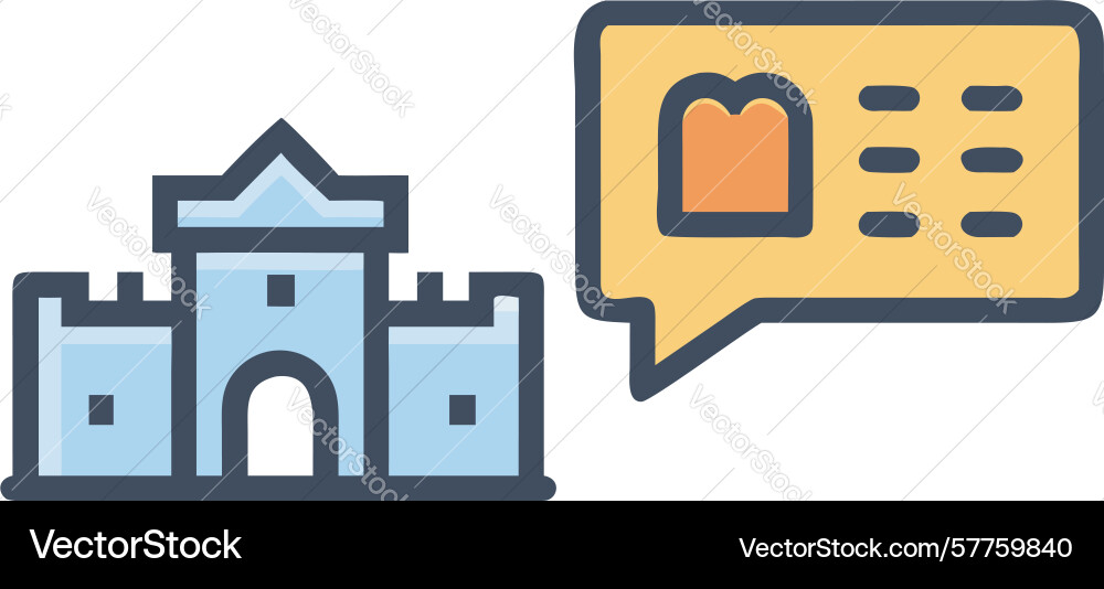 Castle with document icon for records design vector image