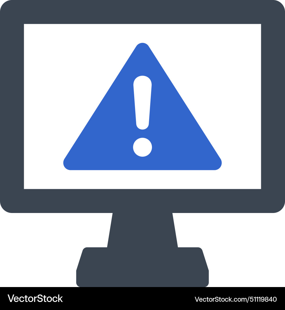 Computer warning icon vector image