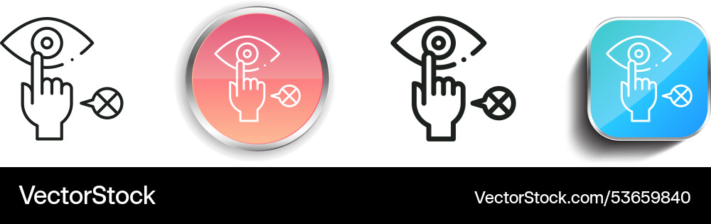 Dont touch icon thin linear regular and button Dont touch icon thin linear regular and button vector image