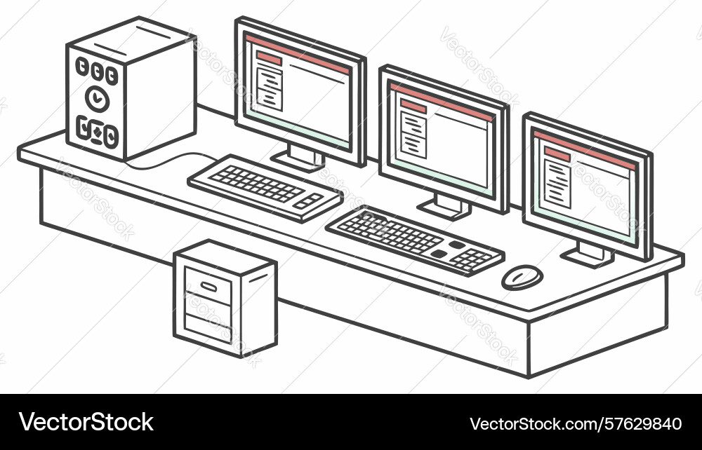 It server room tech workspace design generative vector image