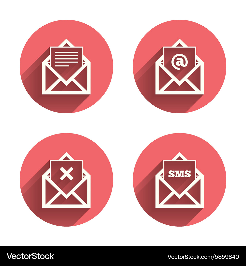 Mail envelope icons message document symbols Vector Image
