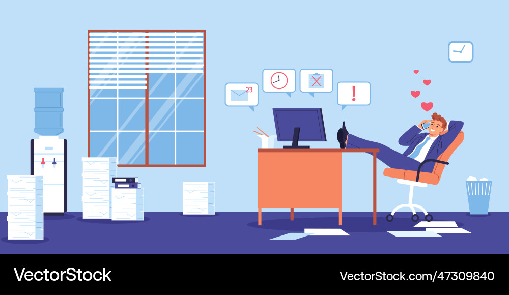 Procrastination project manager composition vector image