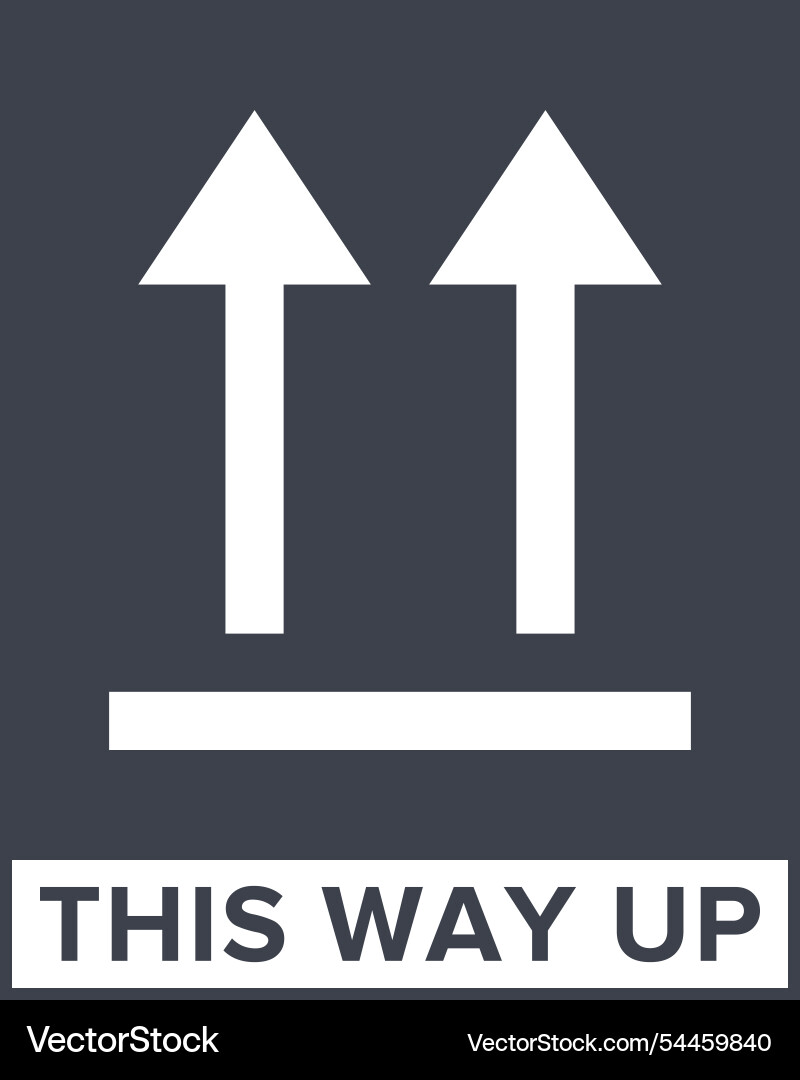 This way up correct orientation indicator Vector Image