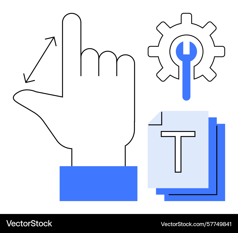 Gesture control with settings and document Gesture control with settings and document vector image