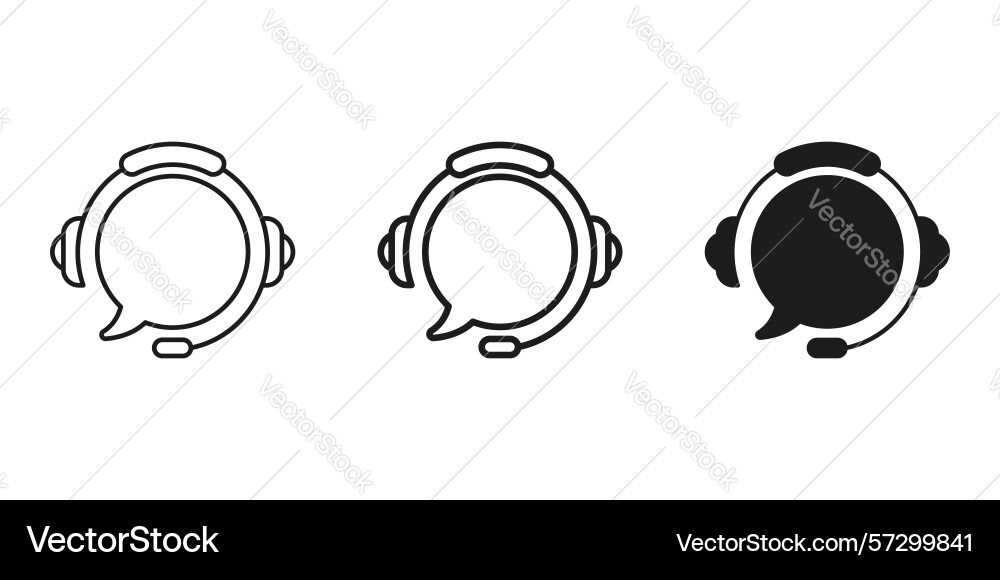 Headset with speech bubble line and solid icon Headset with speech bubble line and solid icon vector image