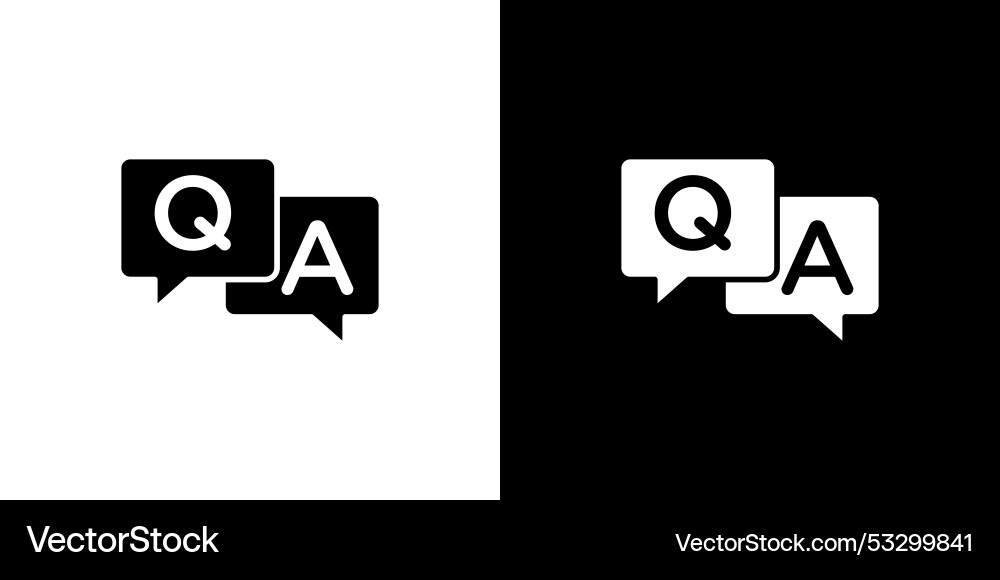 Questions and answers icon outline sign symbol set vector image