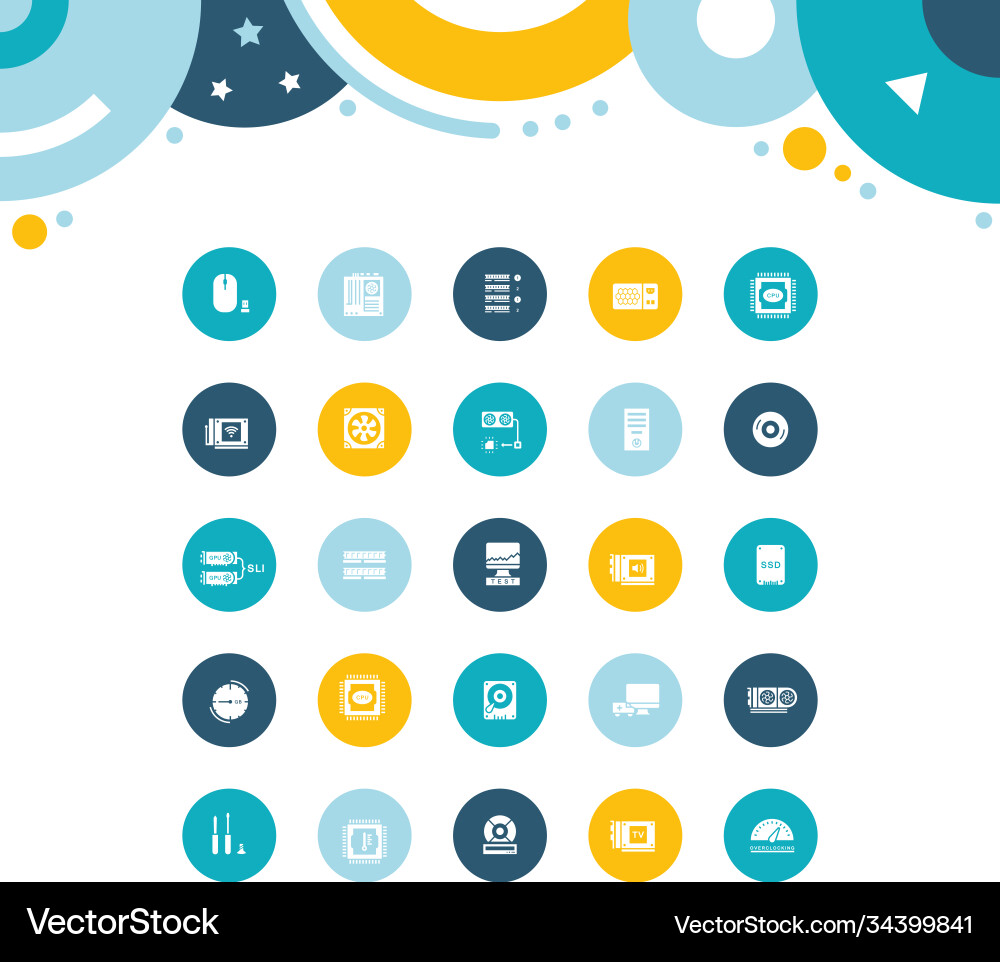Set simple icons computer upgrading Set simple icons computer upgrading vector image