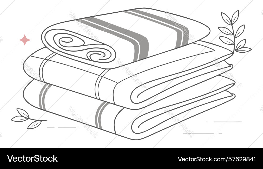 Stack of soft folded towels design generative ai Vector Image