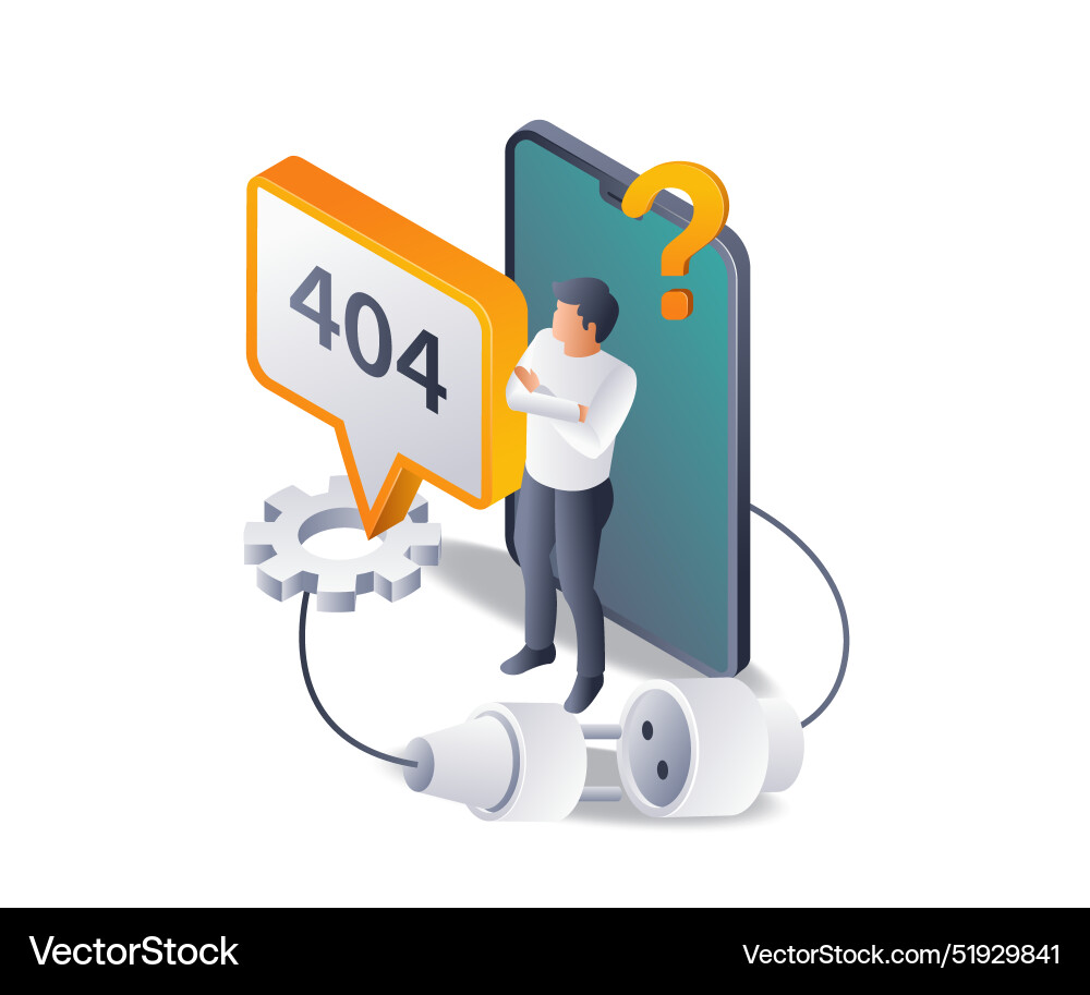 Understanding and fixing 404 errors on smartphone Understanding and fixing 404 errors on smartphone Vector Image
