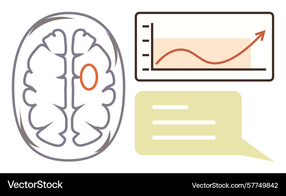 Brain analysis with data visualization and speech Brain analysis with data visualization and speech vector image