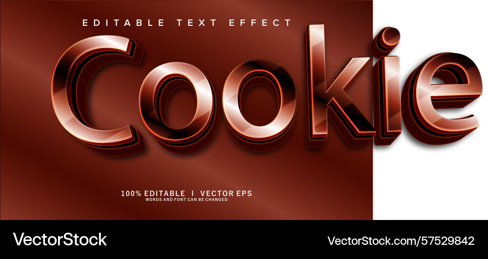Cookie text effect with modern style design Cookie text effect with modern style design vector image