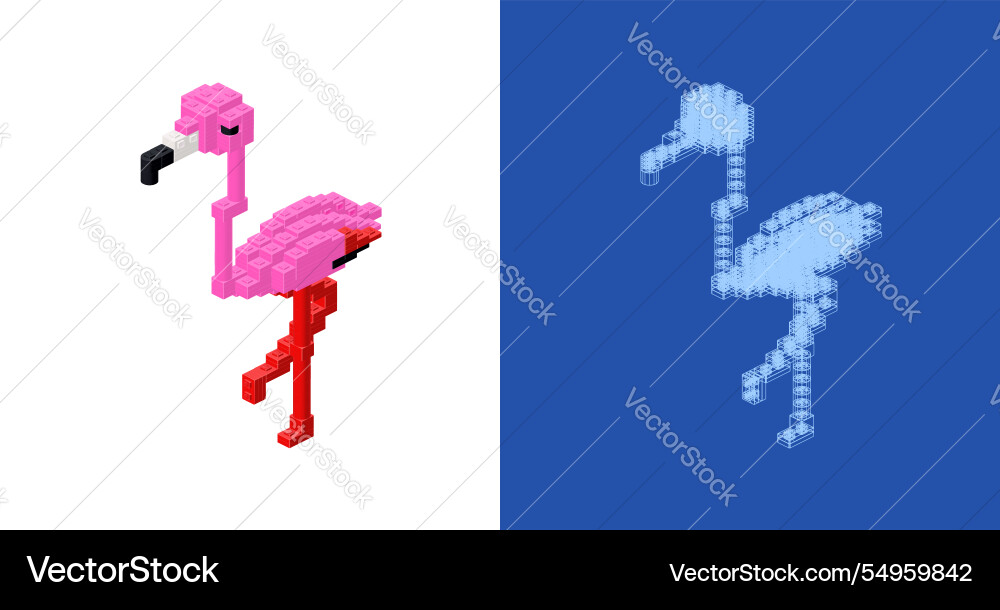 Flamingo blueprint project idea and implementation Flamingo blueprint project idea and implementation vector image