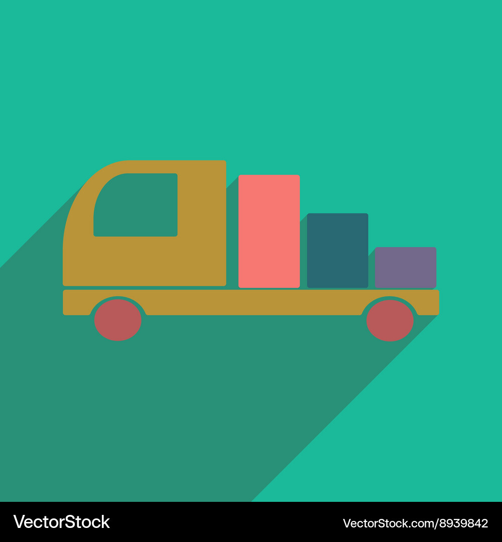 Flat with shadow icon and mobile application Vector Image