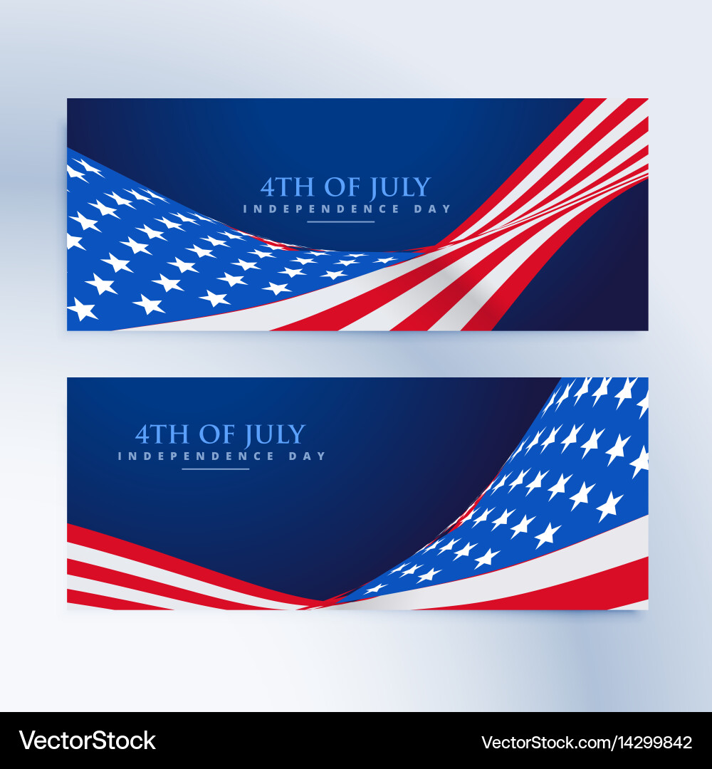 Fourth of July American Flags Vector Image
