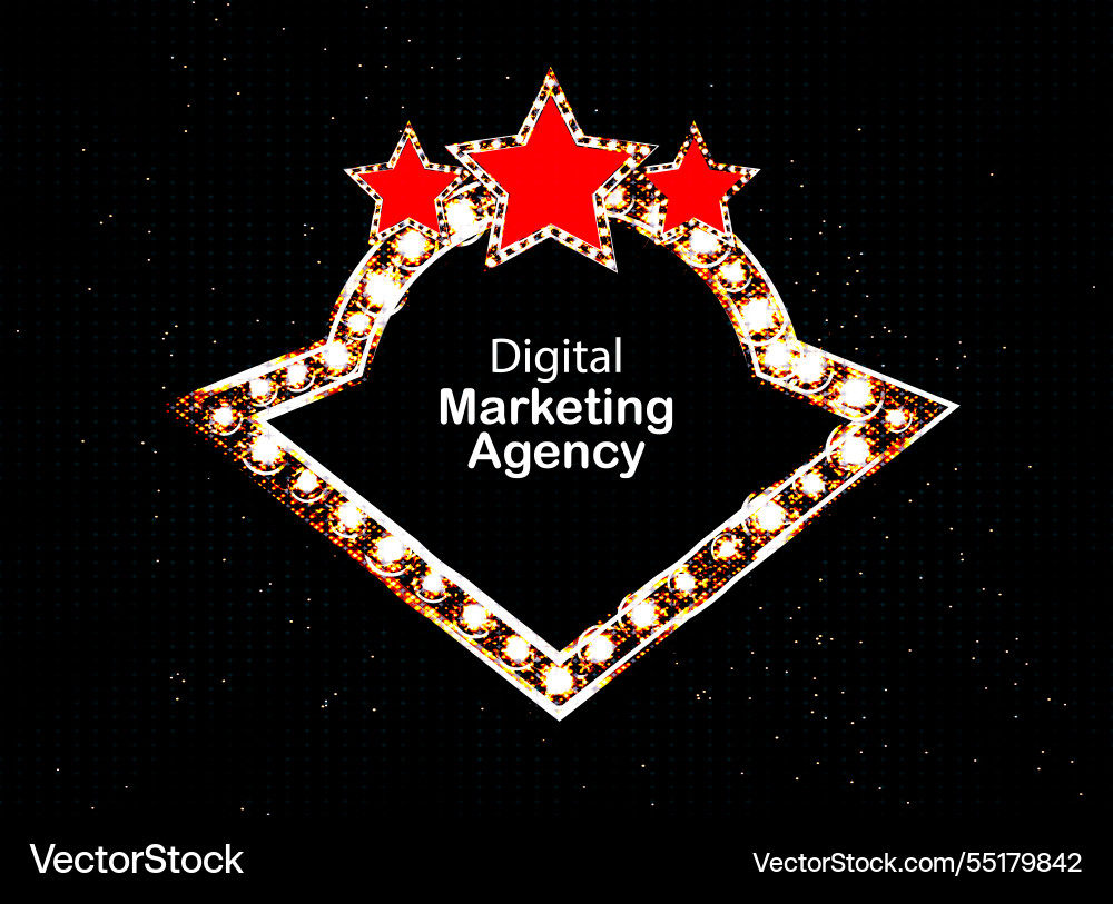 Golden retro frame with lights vintage Golden retro frame with lights vintage vector image