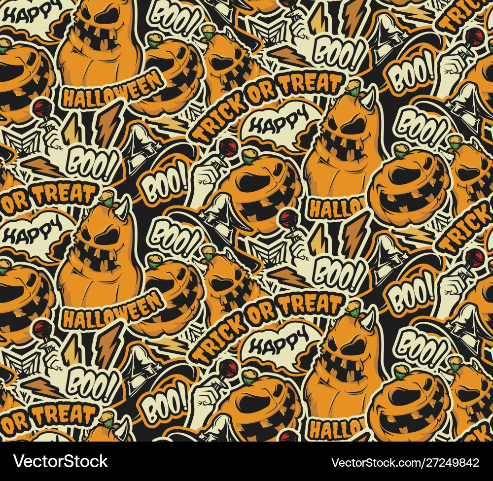 Halloween seamless pattern Royalty Free Vector Image