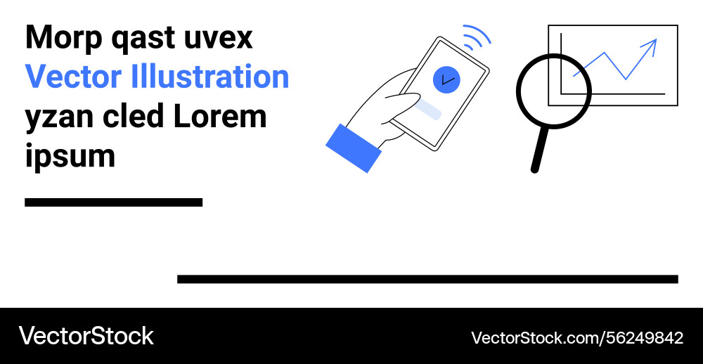 Hand interacting with mobile device and data Hand interacting with mobile device and data vector image