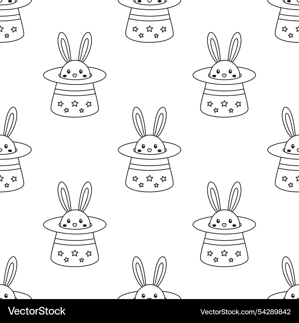Hat and rabbit pattern Vector Image