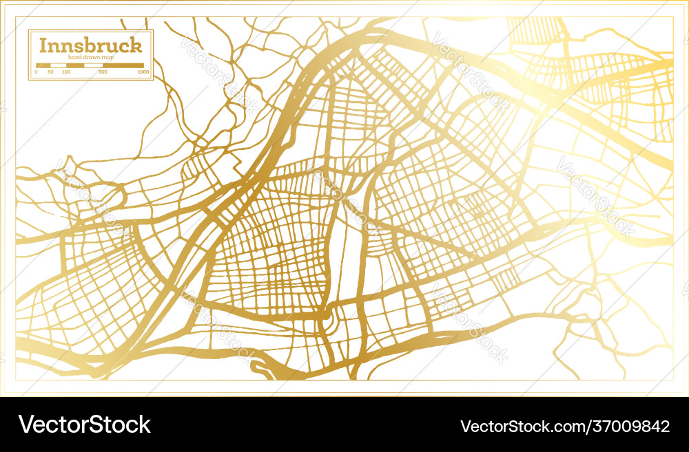 Innsbruck Österreich Stadtplan im Retro-Stil Innsbruck Österreich Stadtplan im Retro-Stil vektorbild