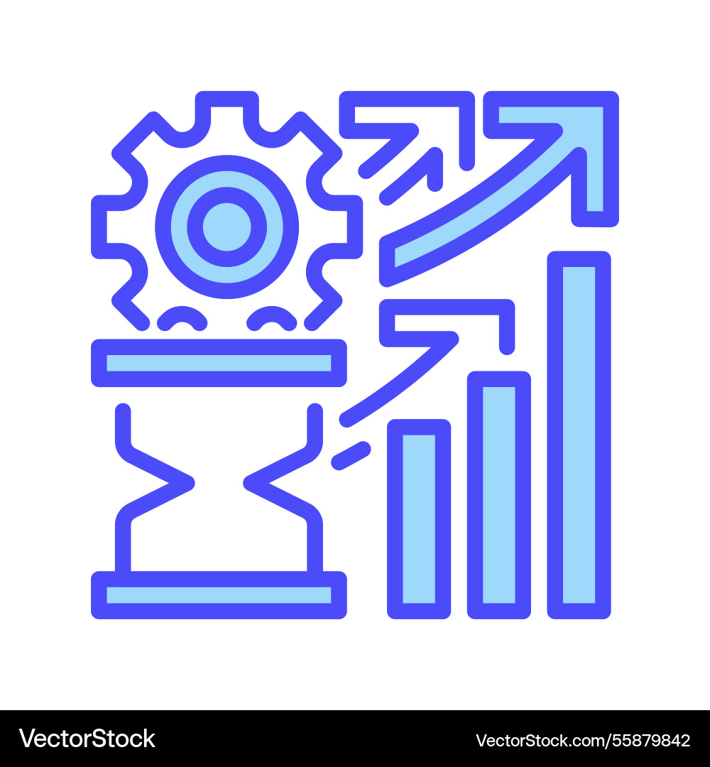 Time management report line icon linear style Time management report line icon linear style vector image