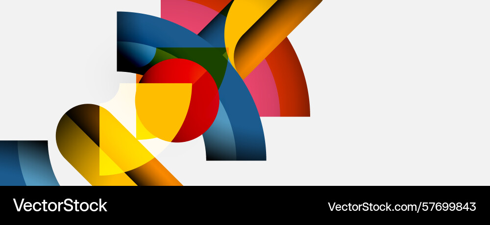 Abstract colorful shapes overlap creating dynamic Abstract colorful shapes overlap creating dynamic Vector Image