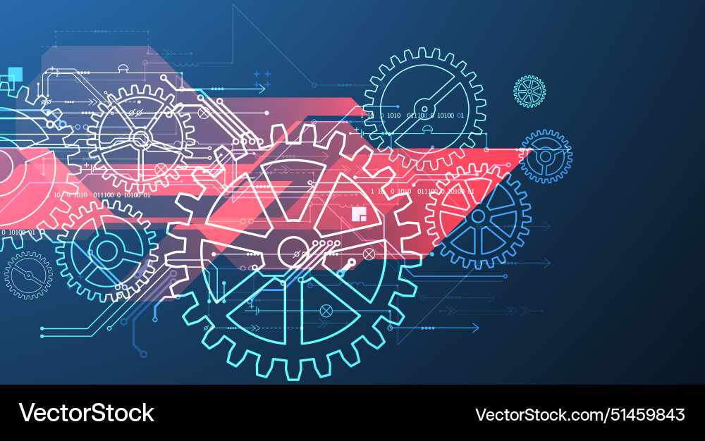 Abstract technological background with glowing Vector Image