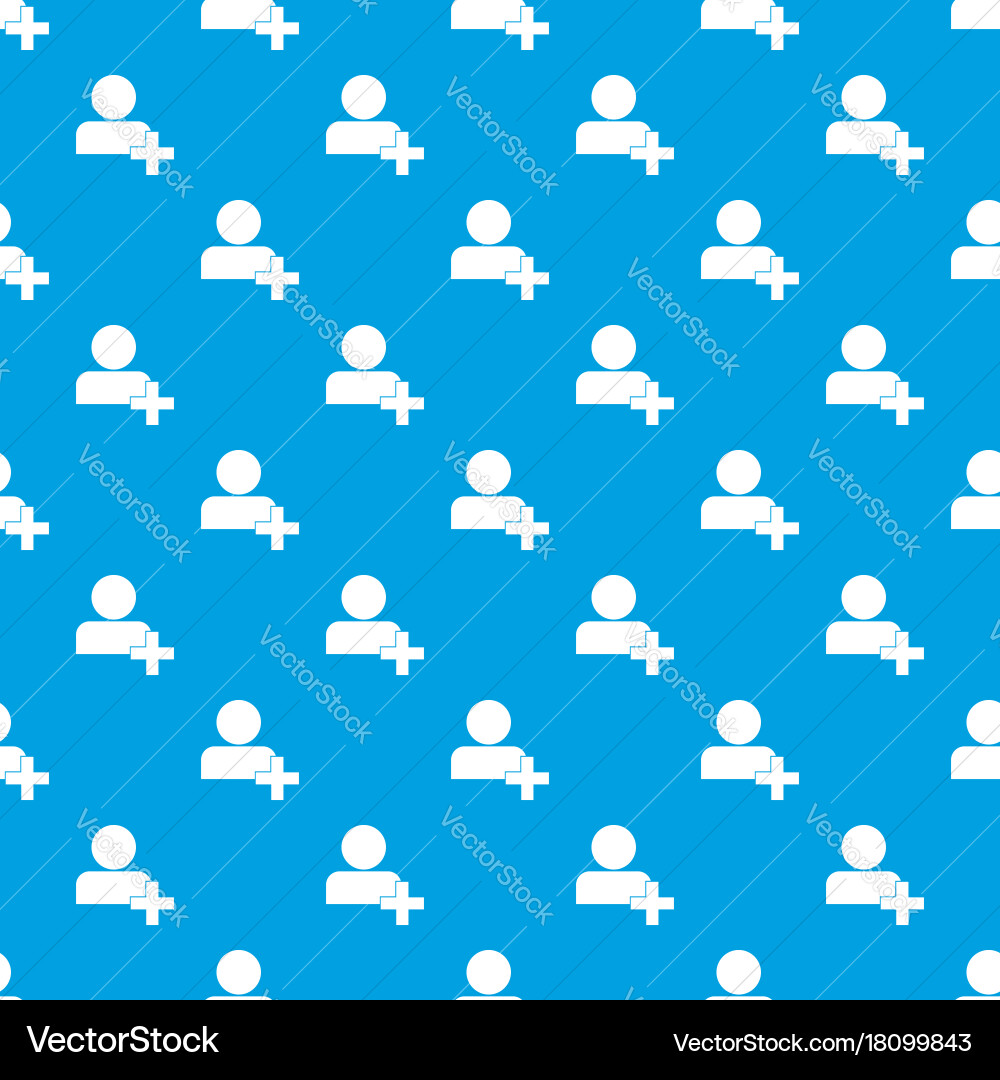 Add new user account pattern seamless blue vector image