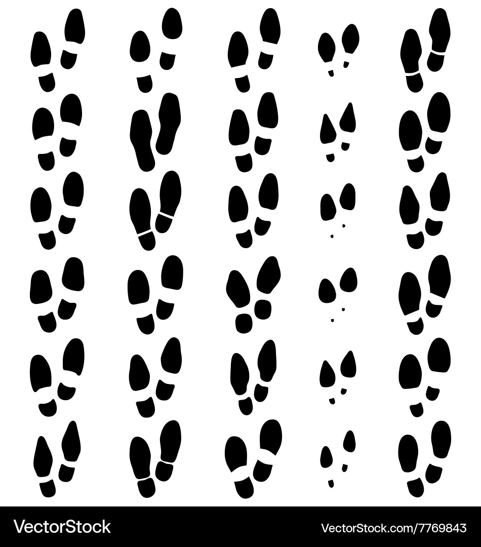 Black Shoe Prints Vector Image