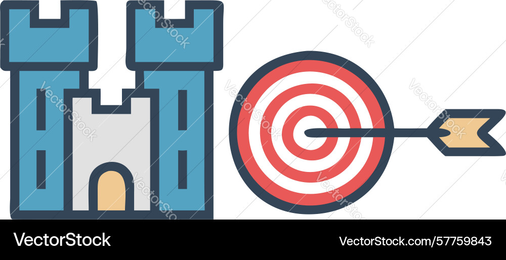 Castle target icon with arrow design generative ai Vector Image