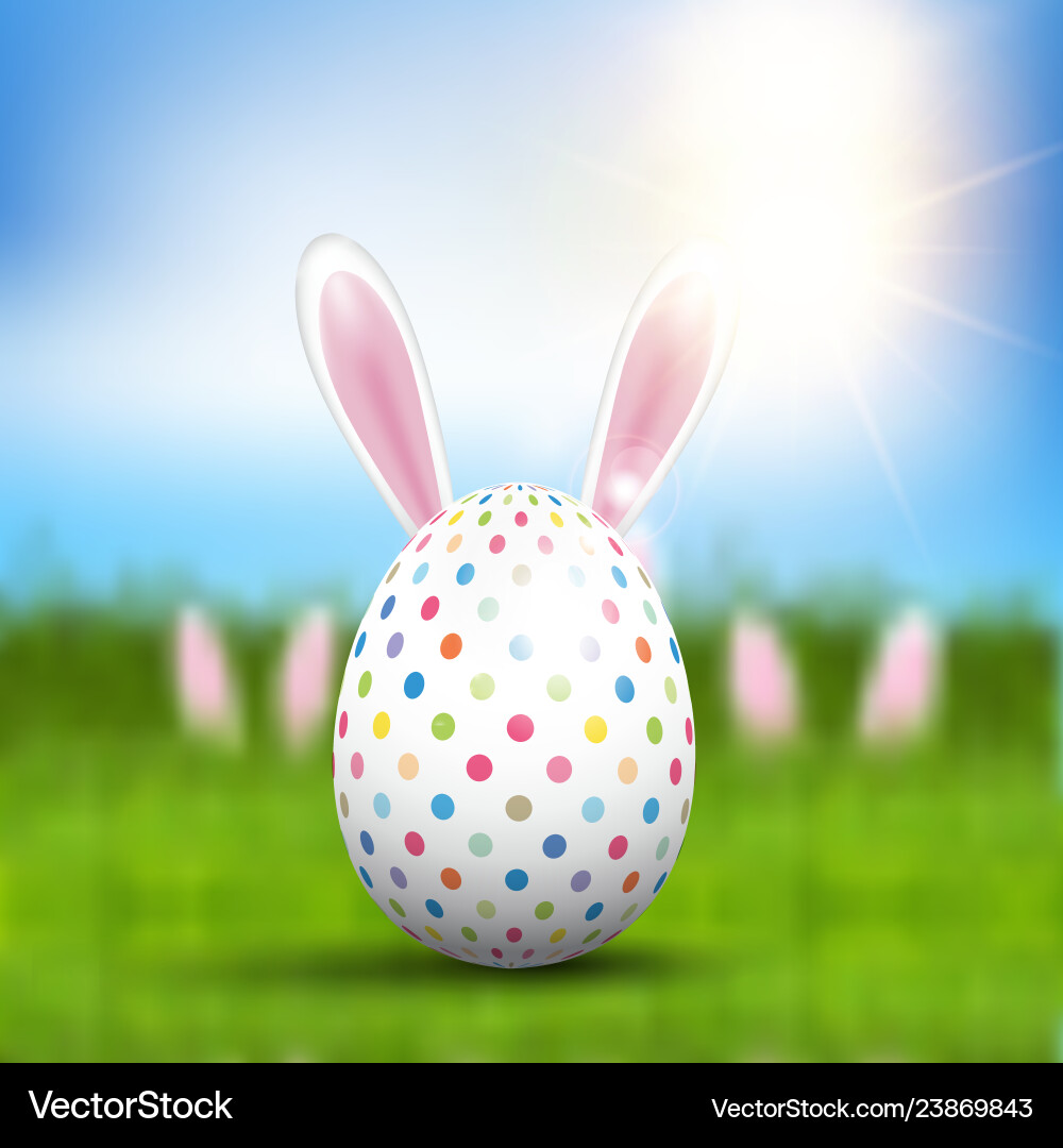 Easter egg with bunny ears Royalty Free Vector Image