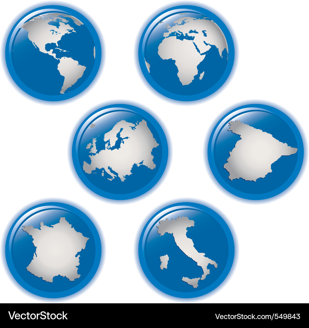 Globe Icons Set Vector Image