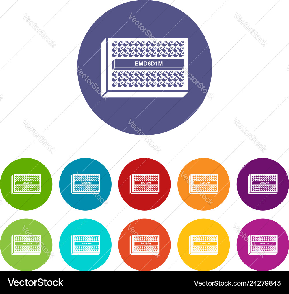 Microchip icons set color Microchip icons set color vector image