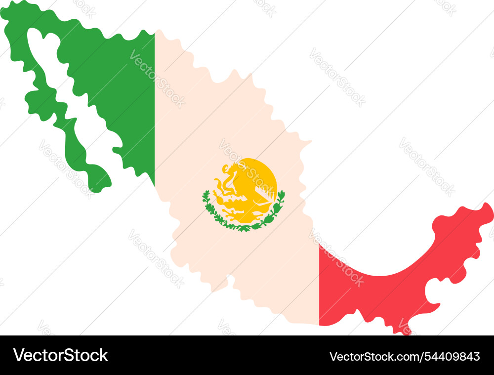Outline of border country mexico national flag Outline of border country mexico national flag vector image