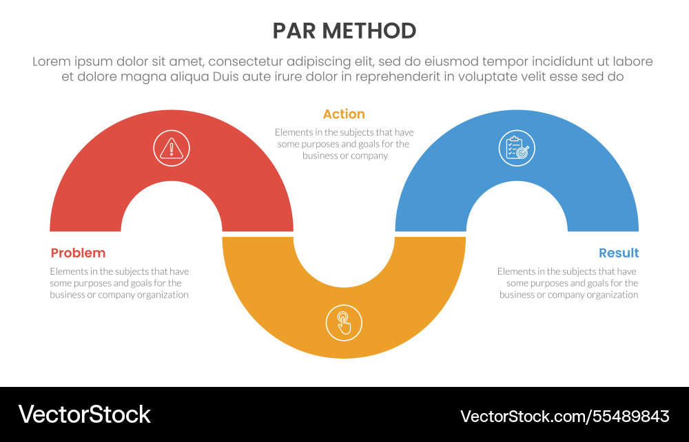 Par method infographic 3 point with circular vector image