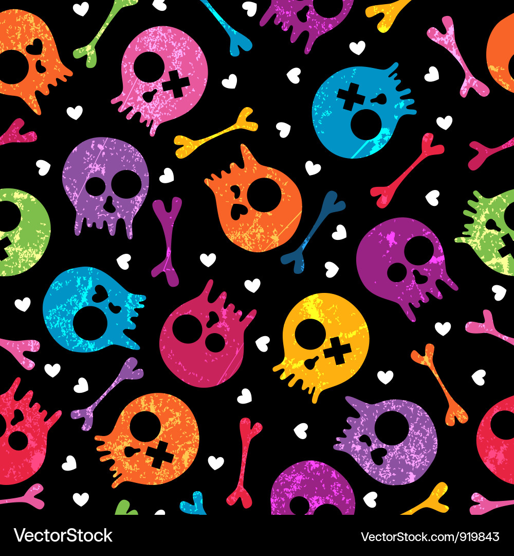 Skull Seamless Pattern - Vibrant & Bold vector image