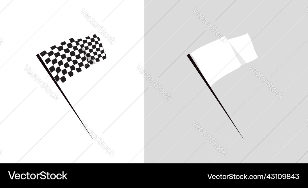 White flag isolated icon template empty vector image