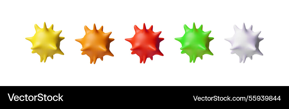 3d of a set round different 3d of a set round different vector image